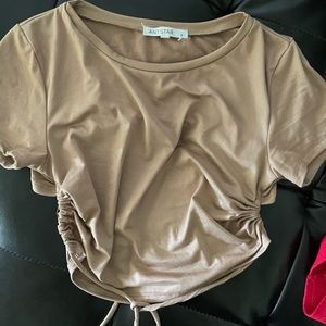 Tan open back top